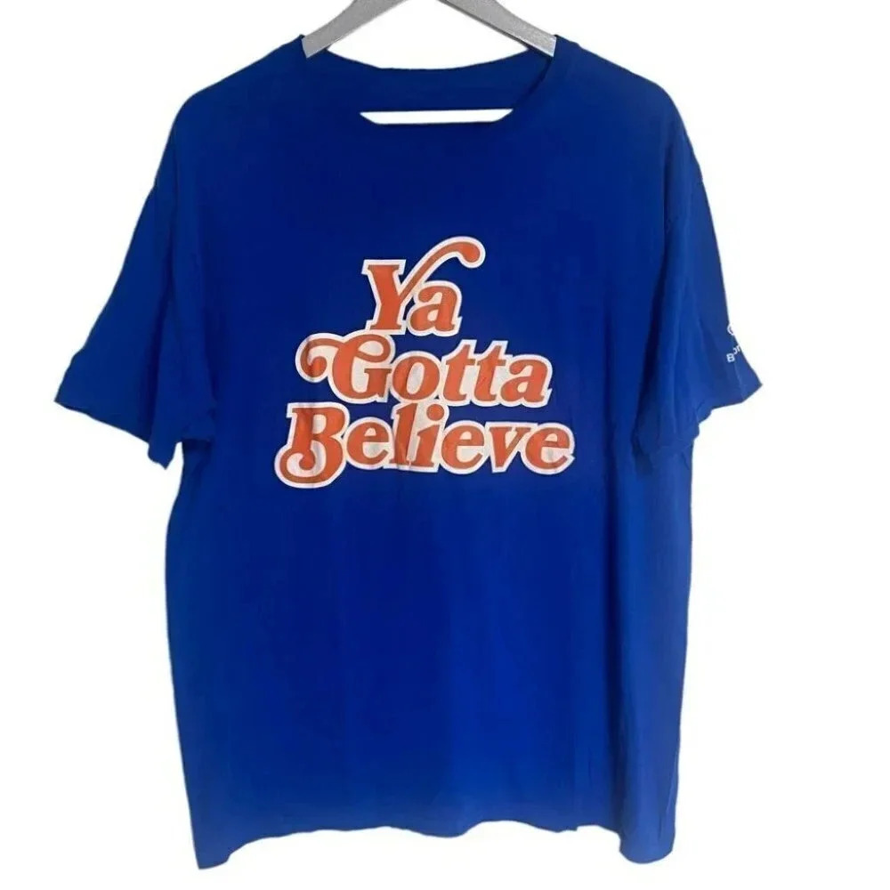Fruit of the loom Mets YA GOTTA BELIEVE L blue T-shirt